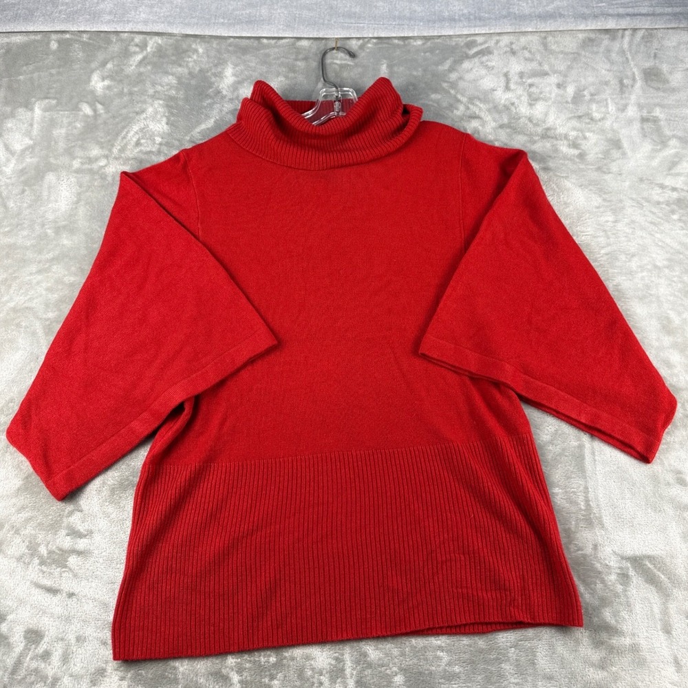 Lane Bryant Red Turtleneck Sweater Kimono Sleeve Plus Size 14/16W Ribbed Hem